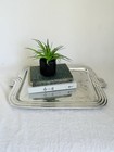 Vintage Pewter Tray In Art Deco Taxco Spanish Revival Style Made In Mexico