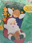 Christmas Bucilla Felt Applique Stocking Kit Santa Guardian Angel 18 