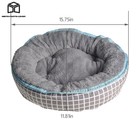 Grey Round Pet Nest Plush Pet Bed Dog Bed Cat Bed Fluffy Soft Warm Calming Bed