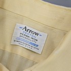 Rare Vintage Arrow Decton Pinstripe Poly Cotton Dress Shirt 70s 80s Yellow Sz 32