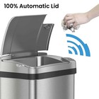 Itouchless Stainless Steel Bathroom Sensor Trash Can With Absorbx Odor Control