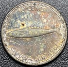 1967 Canada 10 Cents Silver Coin - Toned