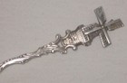 Holland 900 Silver Souvenir Spoon With Spinning Windmill 5  Vintage