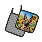 Caroline s Treasures Belgian Malinois In Sunflowers Pair Of Potholders