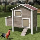 46  Large Chicken Coop Rabbit Hutch Wooden Raised Hen House With 2 Nesting Box