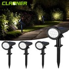 8pcs Solar Spot Lights 10led Outdoor Garden Pathway Adjustable Landscape Lamps