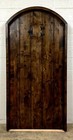Rustic Alder  Lumber Arch Top Door Solid Wood Storybook  Iron Strap Panel Custom