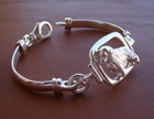 Small Sterling Silver Sheltie  Shetland Sheepdog Standing Study Bracelet
