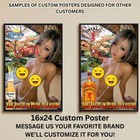 Sexy Pinup Girl Custom Alcohol Poster Any Beer Whiskey Tequila Vodka Brand   289