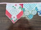98  Banner-garland Hm W up-cycled Vtg Diff Floral Handkerchiefs X  spring  Decor