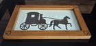 Vintage Framed Silhouette Horse   Buggy Scherenschnitte Scissor Cutting 