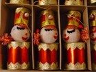  1  Vintage 1960s 50s Box 12 Drummer Foil Flocked Chenille Ornaments  nib  Japan