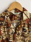 Vintage 1950s Malihini Hawaii Cotton Tiki Button Up Shirt Rare Aloha Mens S m