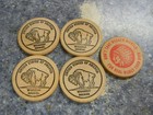 Vintage antique Wooden Nickel  5 