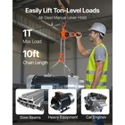 Uimoso Manual Lever Chain Hoist 1t 2200lbs 10ft Lift Durable Steel For Warehouse