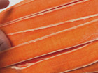 Vintage Velvet Rayon 1  Ribbon Trim Orange Sorbet 21 pc Made In France