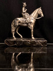 Antique Stunning Art Deco Woman On Horseback Bronze Sculpture With Marble Base