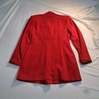 Eva Polini Couture Women Blazer Size 4 Red Double Breasted Crest Jacket