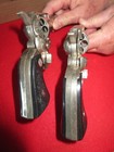 1950s Nichols Western Stallion 38 Cap Guns Pair Double Leather Holster Set Vtg
