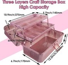 Pink Glitter 3-layer Multiuse Storage Box  Tools  Tackle  Medicine  Cosmetics