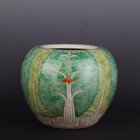10 6  Chinese Qing Famille Rose Porcelain Vegetables Cabbage Animal Insect Pot