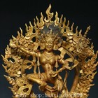 13 7  Old Tibet Bronze Gold Gilt Buddhism Vajravarahi Dorje Phakmo Buddha Statue