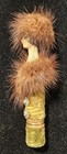 Revlon Fur Couturines Doll 1962 Lipstick Case Holder Gold Green Hand Painted 