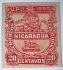 Travelstamps  1890 Nicaragua Stamps Sc 24 Seebeck Locomotive 20   Red Imperf