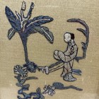 1920   s China Asian Silk Tapestry Framed Wall Art Embroidered Bamboo Hand Made