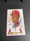 Signed Lou Brock  Cardinals  8th No 190 Perez Postcard 00314   Sid