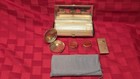 Vintage Japanese Musical Vanity Travel Set Mt Fuji Pagoda Compact Case