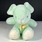 Vintage Dakin Mint Green 8  Bunny Rabbit Plush Stuffed Toy Bow Easter 1987