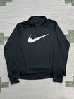 Nike Running Top Womens 1x Black Dri Fit Raglan Sleeve Swoosh Logo Quarter Zip