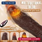 9 45  Big Black Thrusting Dildo Vibrator  Thick Heated Realistic Bbc Dildo   Hug