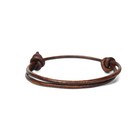Genique 3mm Genuine Leather Bracelet For Free Size  Antique Brown Distressed