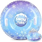  1 Pack Inflatable Snow Tube 36  Snow Sled For Kids Heavy Duty Blue Snowflake
