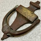 Antique Vintage Solid Brass Heavy Door Knocker Aged Patina 7  Classic Colonial