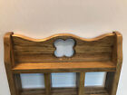 Vintage Rustic Country Style Wood Wall Curio Shelf Clover Eyelet Primitive Decor
