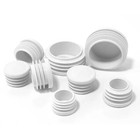 White Round Tubing Plastic Hole Plug Bung End Cap Tube Pipe Inserts Covers