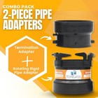 Tongass  combo Pack  Rv Sewer Hose Fitting Adapter To Pvc  3 Inches  Black 
