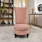New Pink Velvet High Back Vanity Chair 20  Wide Elegant Accent Furniture