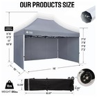 Crown Shades 10x15 Pop Up Canopy W 4 Sidewalls  Tent For Events  Grey used 