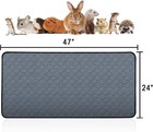 2 Pcs Guinea Pig Cage Liners - Washable Pee 24  47    2 Pack     Gray 