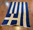 Beautiful Vintage Greek Flag 90 Cm X 135 Cm 1960s Very Nice Condition 