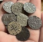 1100s Diner Medieval Spanish Silver Billon Crusaders Templar Cross Old Coin 1 C 