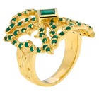 Rarities Goldplated Sterling Silver Green Chalcedony Tattoo Ring