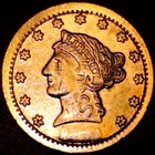 1873 Us Liberty Eagle Gaming Counter  Bu Gold Plated Fractional Love Token error