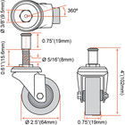 4 Pack Heavy-duty 2 5  Swivel Caster Wheel Creeper Service Cart Stool Post Mount