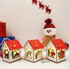 1 12 Scale Dollhouse Miniature Accessory Christmas Light-up Cabin Wooden Cottage