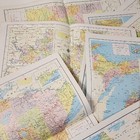 8 1960s Encyclopedia Maps 4 Double Pages Full Color Us States And World Maps A